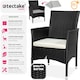 image 2 of Garden Chair Nantes Set of 2 - durable polyrattan, 2 sets of cushion covers Black | Beige