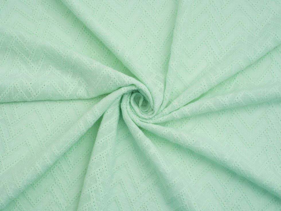 Minerva Mint Green Deadstock Embroidered Double Cotton Gauze Dressmaking Fabric per metre - 146cm / 57" Wide