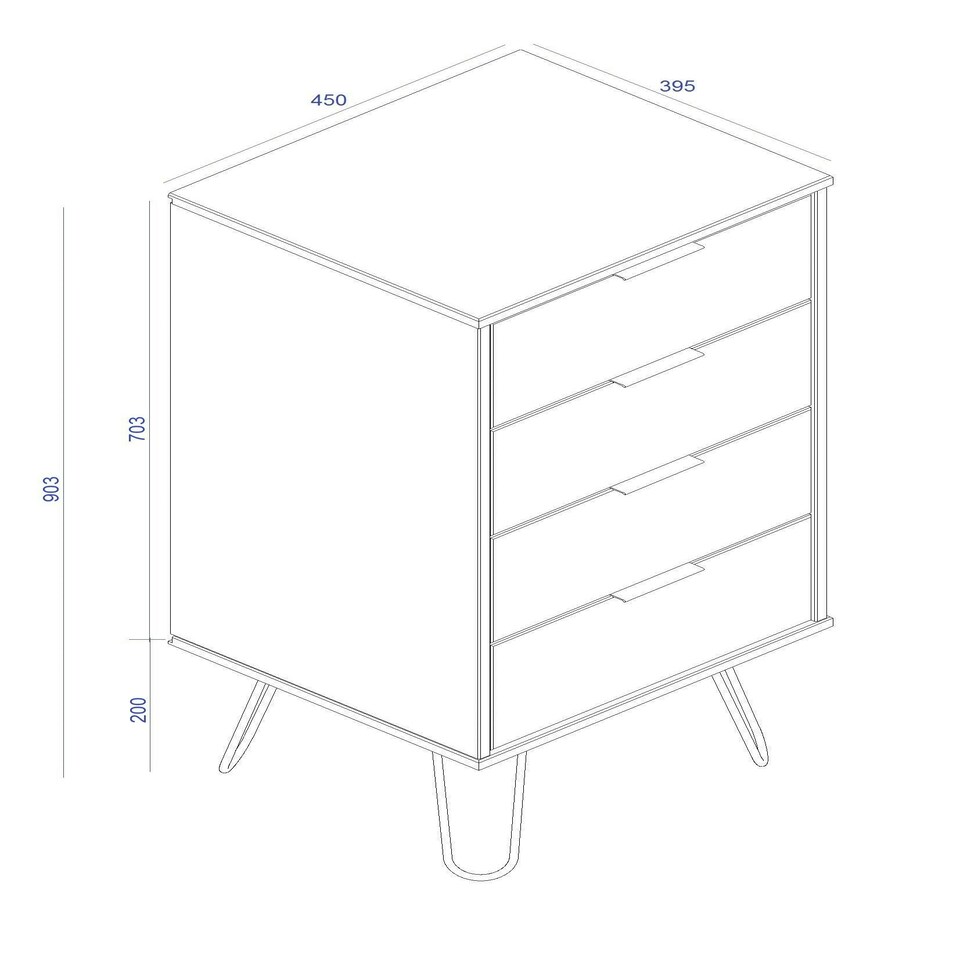 image 1 of Augusta Driftwood, 4 Drawer Narrow Chest Of Drawers Cream