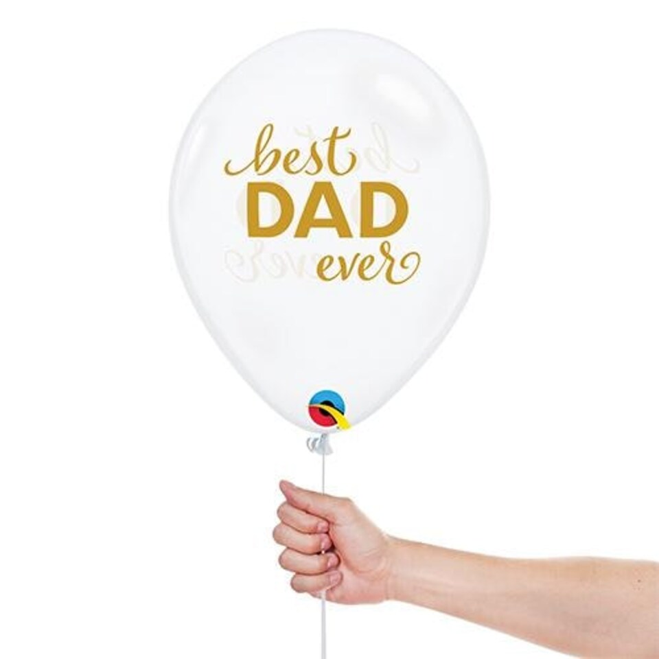 image 1 of Simply Best Dad Ever Latex Helium Qualatex Balloon 28cm / 11 in White