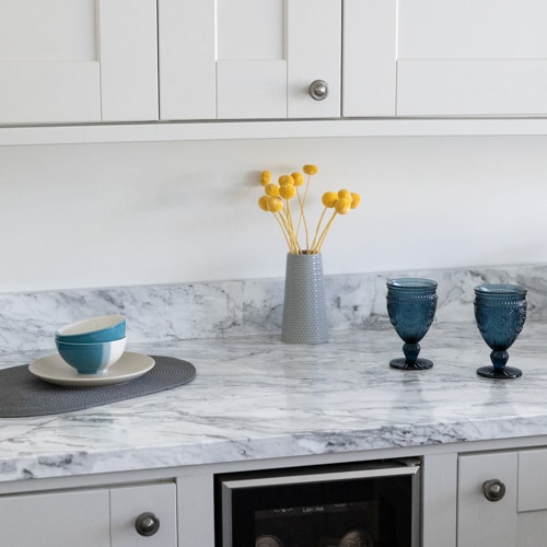 Sticky Back Plastic Romeo Grey Marble Effect Kitchen Self-adhesive Vinyl Wrap for Cupboards, Doors and Worktops 67.5cm x 1m - d-c-fix