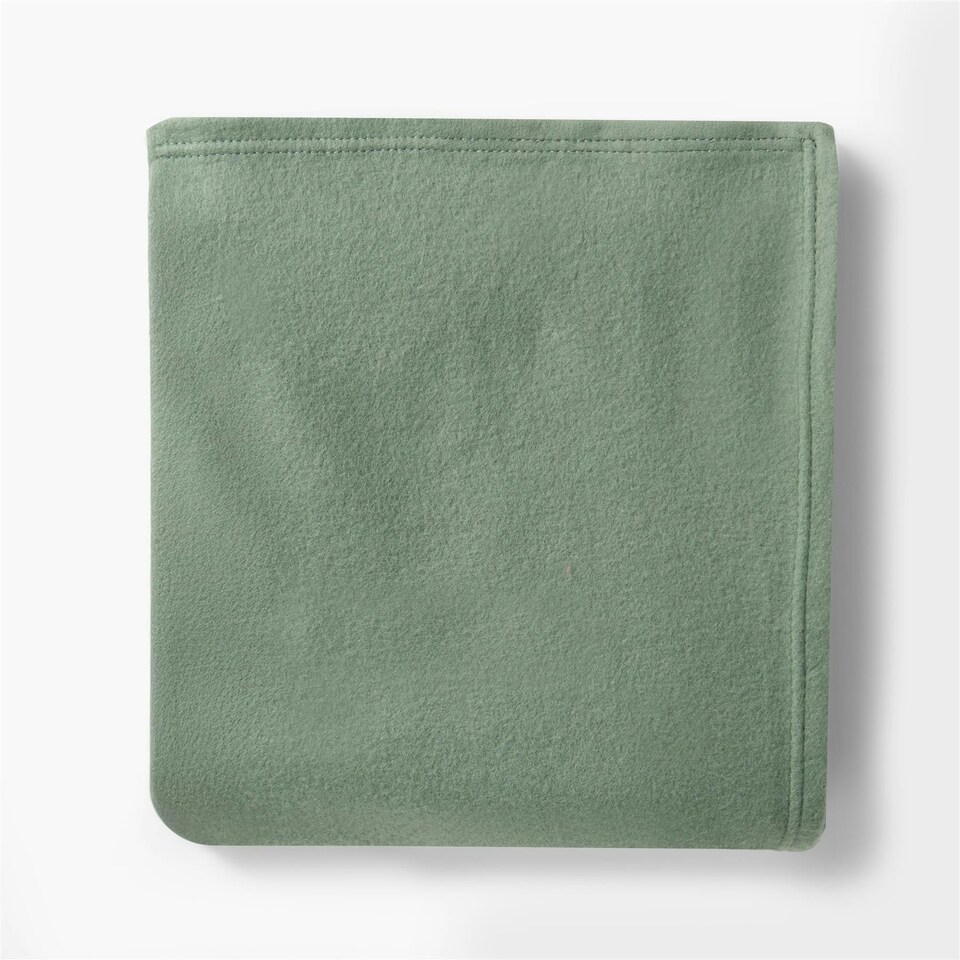 image 1 of OHS Soft Plush Polar Fleece Plain Throw Green | Evergreen - 120CMx150CM
