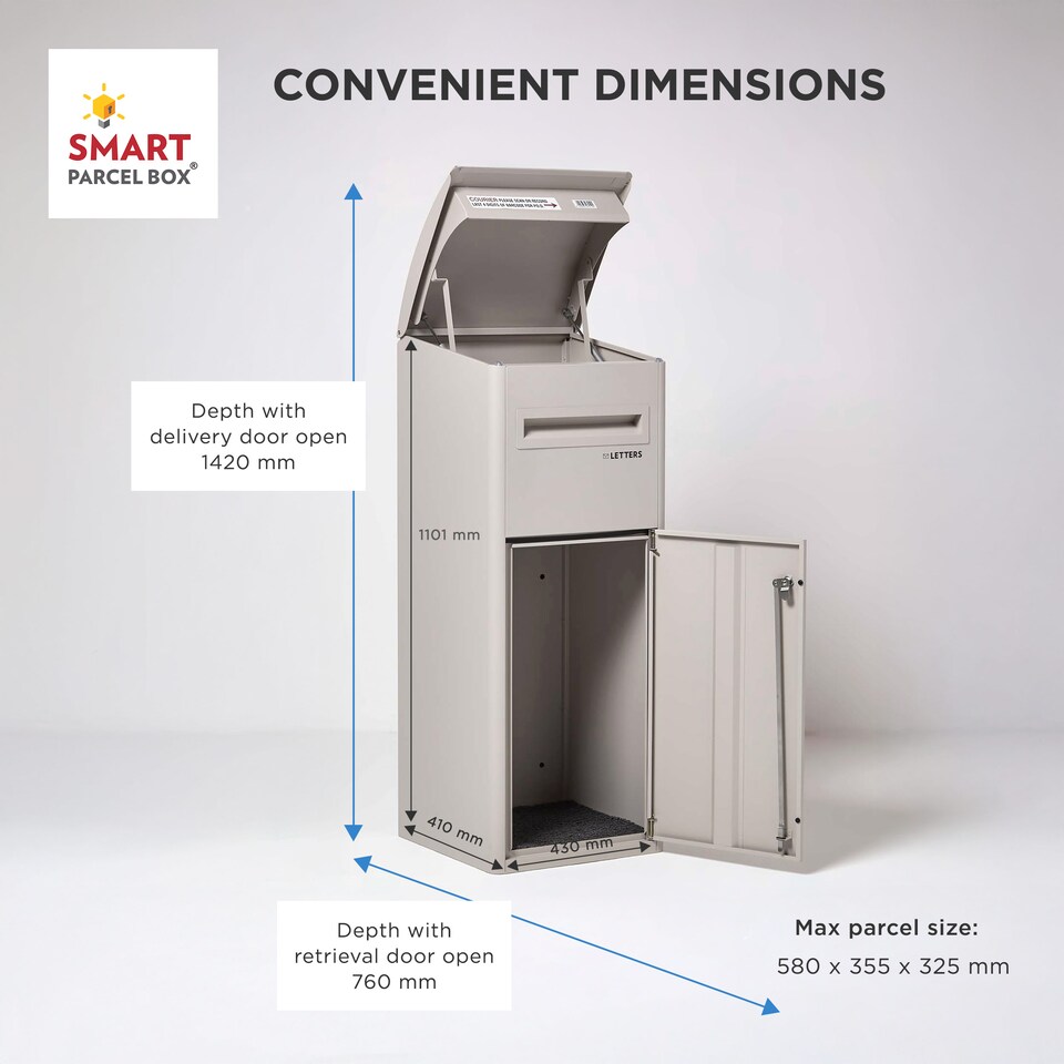 image 1 of Smart Parcel Box® Extra-Large Slanted Top Front Access Stone | Cream | 1