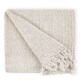 image 1 of Waffle Collection Recycled Cotton Throw in Ivory (50" x 60") Cream | Beige