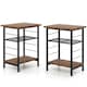 image 9 of COSTWAY 2PCS End Table Height Adjustable 3-Tier Side Table Brown