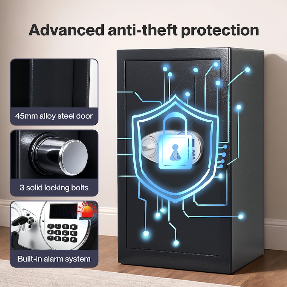image 1 of Levede 85L Safe Fireproof Security Box Home Office Cash Lock Deposit Password