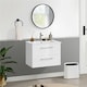 image 2 of Yaheetech Floating Storage Vanity with Ceramic Basin White