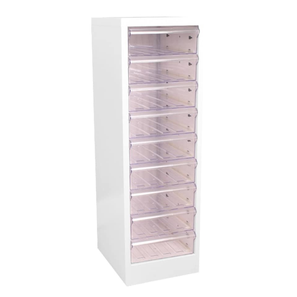 image 1 of 9 Drawer Filing Cabinet with Clear Drawers