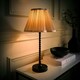 image 1 of ValueLights Maeve Light Grey Pleated Faux Silk Scallop Shade Black Bobbin Table Lamp & Bulb | Black