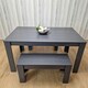 image 4 of Dining Table Set with 2 Benches Dining Room and Kitchen table set of 2 Grey