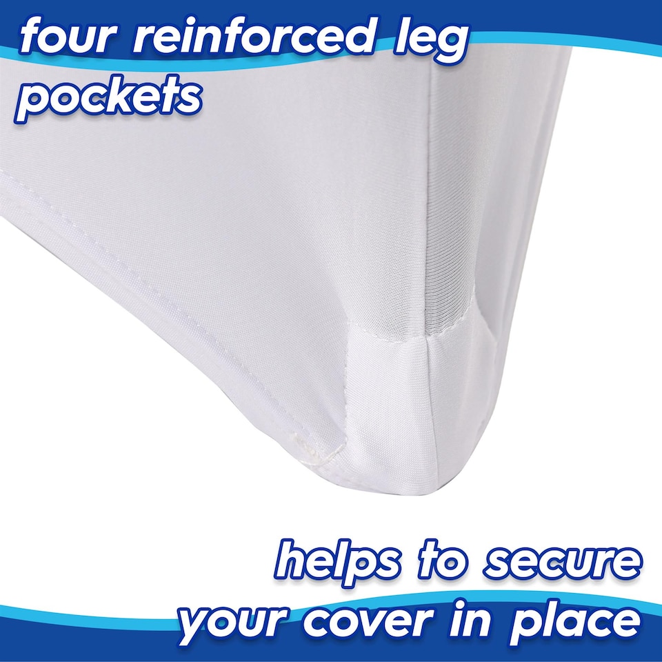 image 1 of Harbour Housewares Rectangular Spandex Fitted Tablecloths - 6ft (180cm) - White | White | White