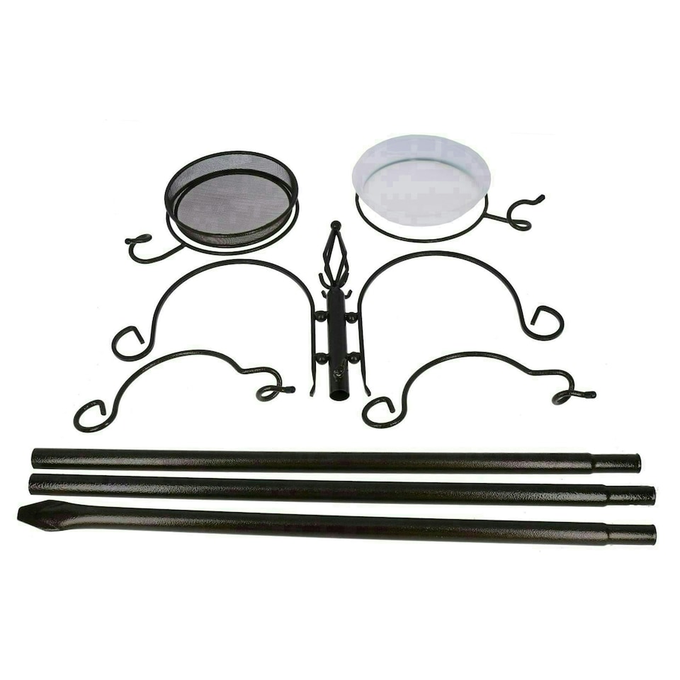 image 1 of 2 x Deluxe Wild Bird Feeding Station 4 Hangers, Feeder Tray, Plastic Bird Bath