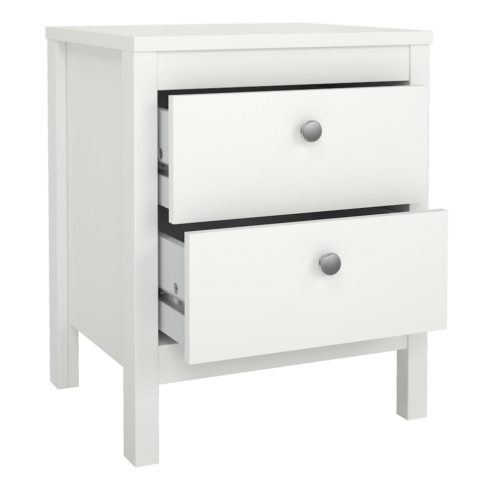 image 1 of Madrid 3 Piece Bundle, Bedside, Chest and 3 Door Wardrobe in White