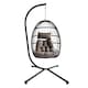image 3 of Groundlevel Luxury Hanging Egg Chair with Cushion and Weather Resistant Frame | Grey