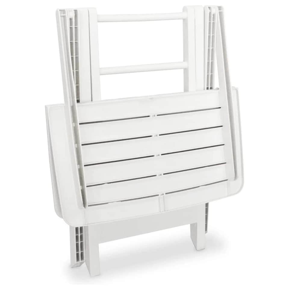 image 1 of Folding Table and 2 Chairs Set Outdoor BBQ Barbecue Picnic Garden Camping Hiking | White | White