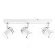 image 2 of ValueLights 3 Way Gloss White and Polished Chrome Straight Bar Ceiling Spotlight - with 3 x 5W Cool White GU10 LED Bulbs White