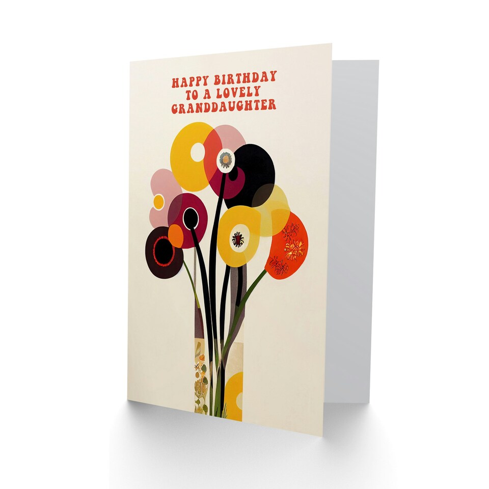 image 1 of Cheerful Spring Flower Blooms Flowers Bright Granddaughter Birthday Card