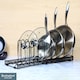 image 4 of Buckingham Expandable Pot, Pan & Lid Organising Rack 8 Dividers - Black | Black