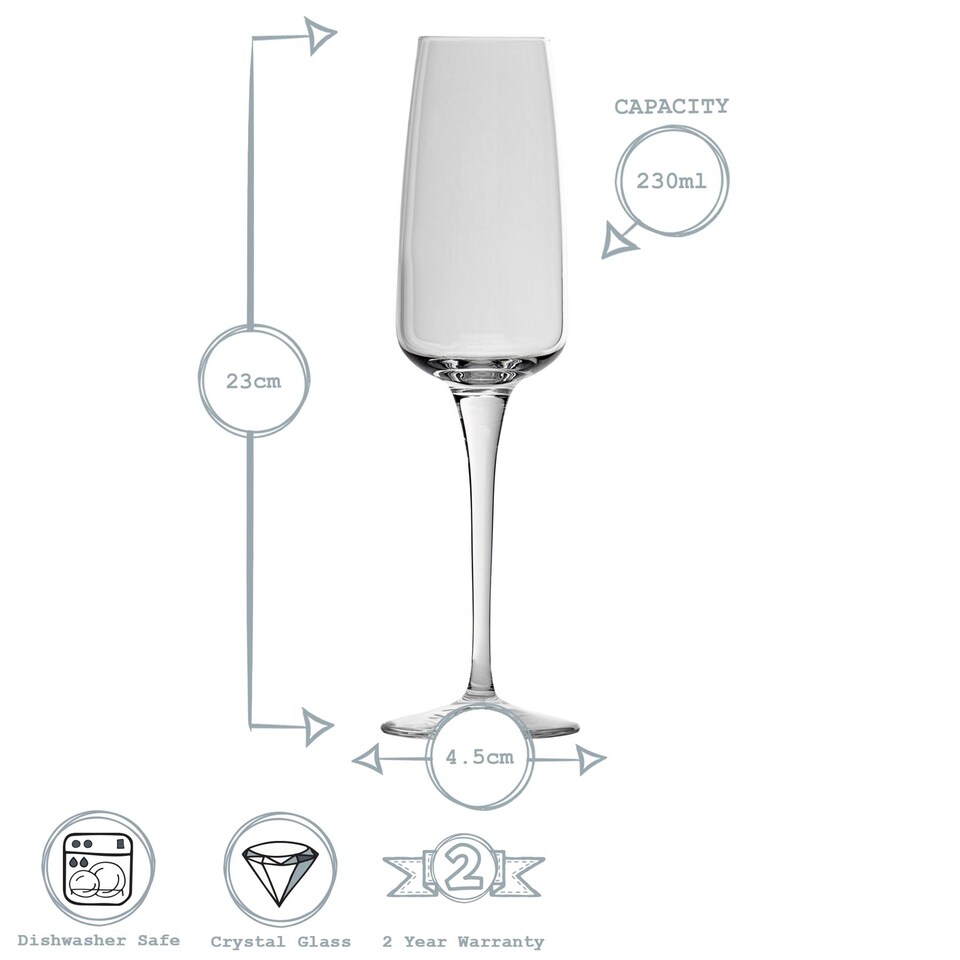 image 1 of Bormioli Rocco Aurum Champagne Flutes - 230ml - Pack of 6