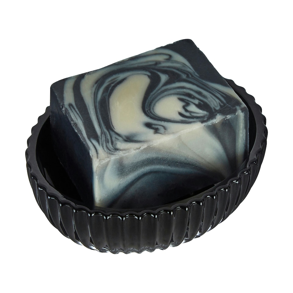 image 1 of Ticino Brittany Black Glass Soap Dish