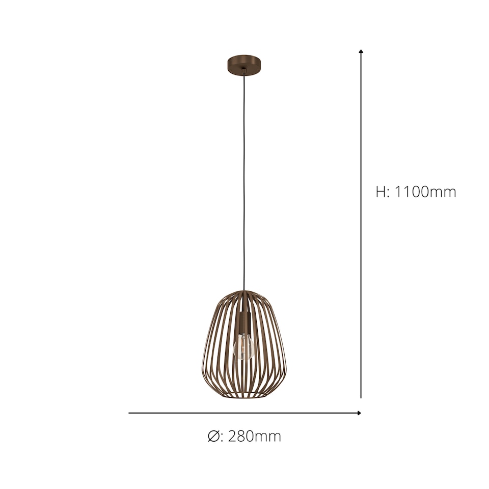 image 1 of EGLO Espinal Bronze Steel Caged Style Contemporary Pendant