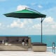 image 2 of Outsunny 3(m) Garden Banana Parasol Cantilever Umbrella with Crank, Green