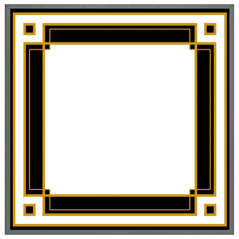 image 1 of Art deco black & gold (Picture Frame) White | S