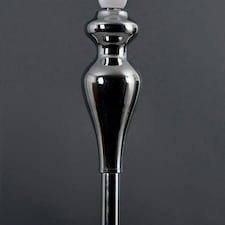 ValueLights Faulkner Spindle Silver Floor Lamp Drum White Shade
