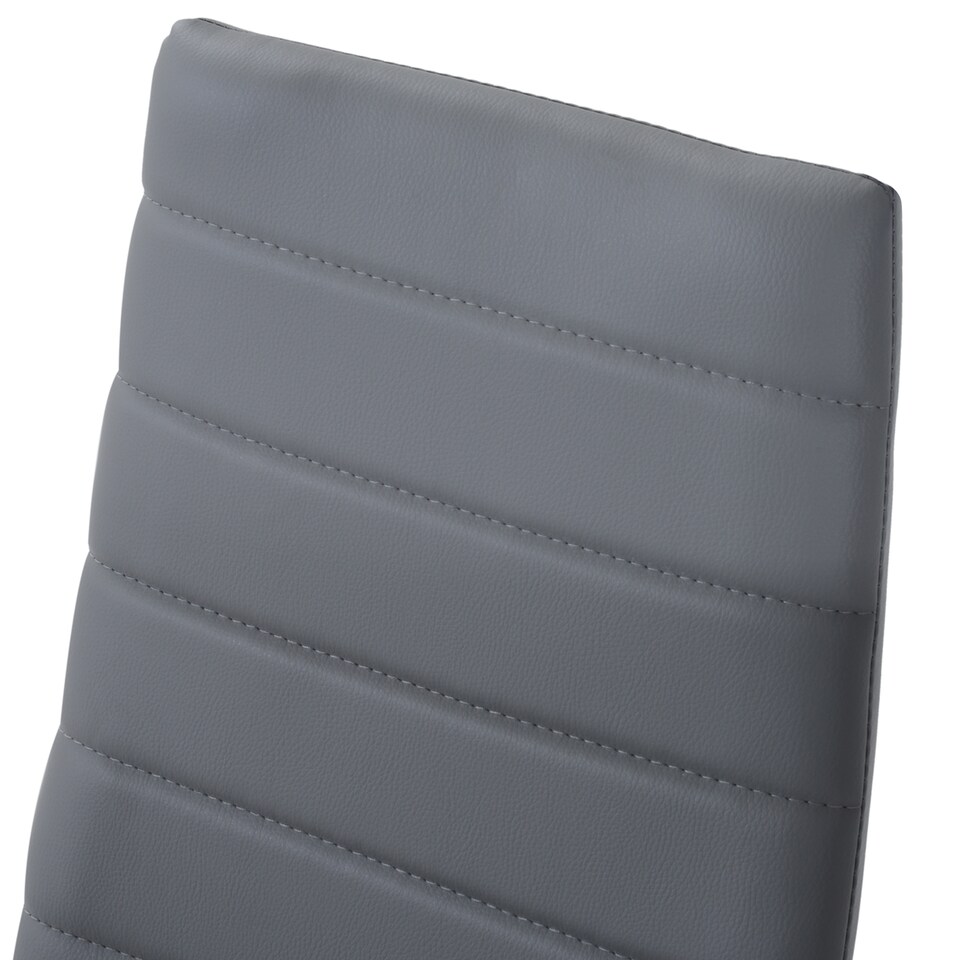 image 1 of HOMCOM Dining Table and Chairs Set for 4, 5 Piece Round Kitchen Table and Chairs with Glass Top, Shelf and High Back, Space-Saving Table and Upholstered Chairs for Small Spaces, Grey