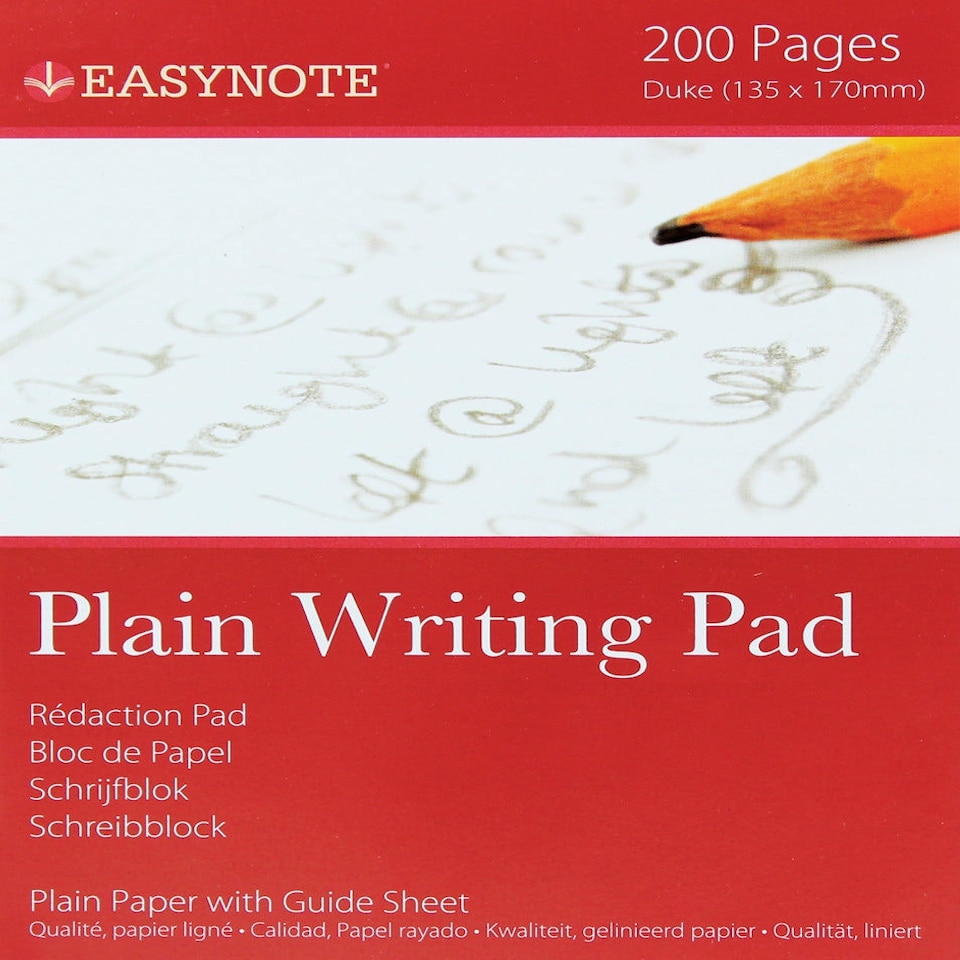 image 1 of Easynote Quality Plain Writing Pad With Guide Sheet 200 Pages 135x170mm
