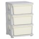 image 9 of HOMCOM Kids Storage Units with Drawers 3 Tier Chest Dresser Tower Cream 