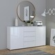 image 5 of Sienna Wide Chest of 4 Drawers and 2 Doors in White/White High Gloss
