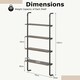 image 2 of COSTWAY 4-Tier Shelving Wall Mounted Wood Bookcasw Brown