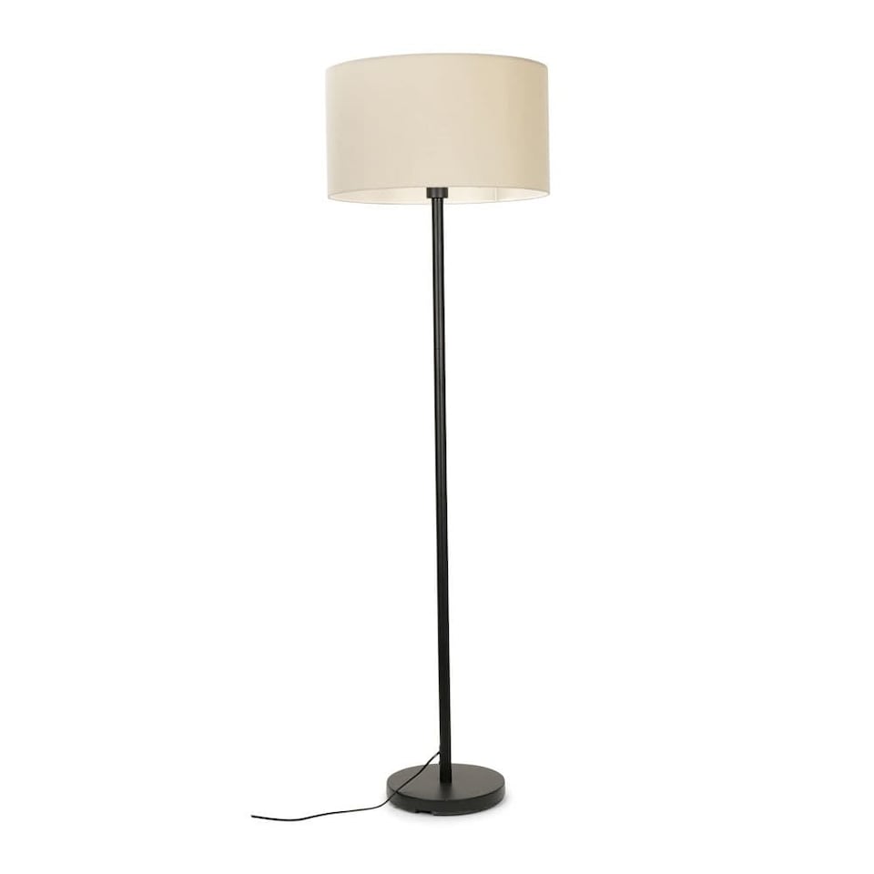 image 1 of ValueLights Modern Standard Floor Lamp With Natural Shade | Cream