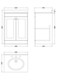 image 5 of Balterley Swynnerton Traditional 2 Door Floor Standing Vanity Unit with Marble Basin, Dark Grey, 600mm