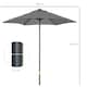 image 7 of Outsunny 2m Parasol Patio Umbrella, Outdoor Sun Shade with 6 Ribs Dark Grey