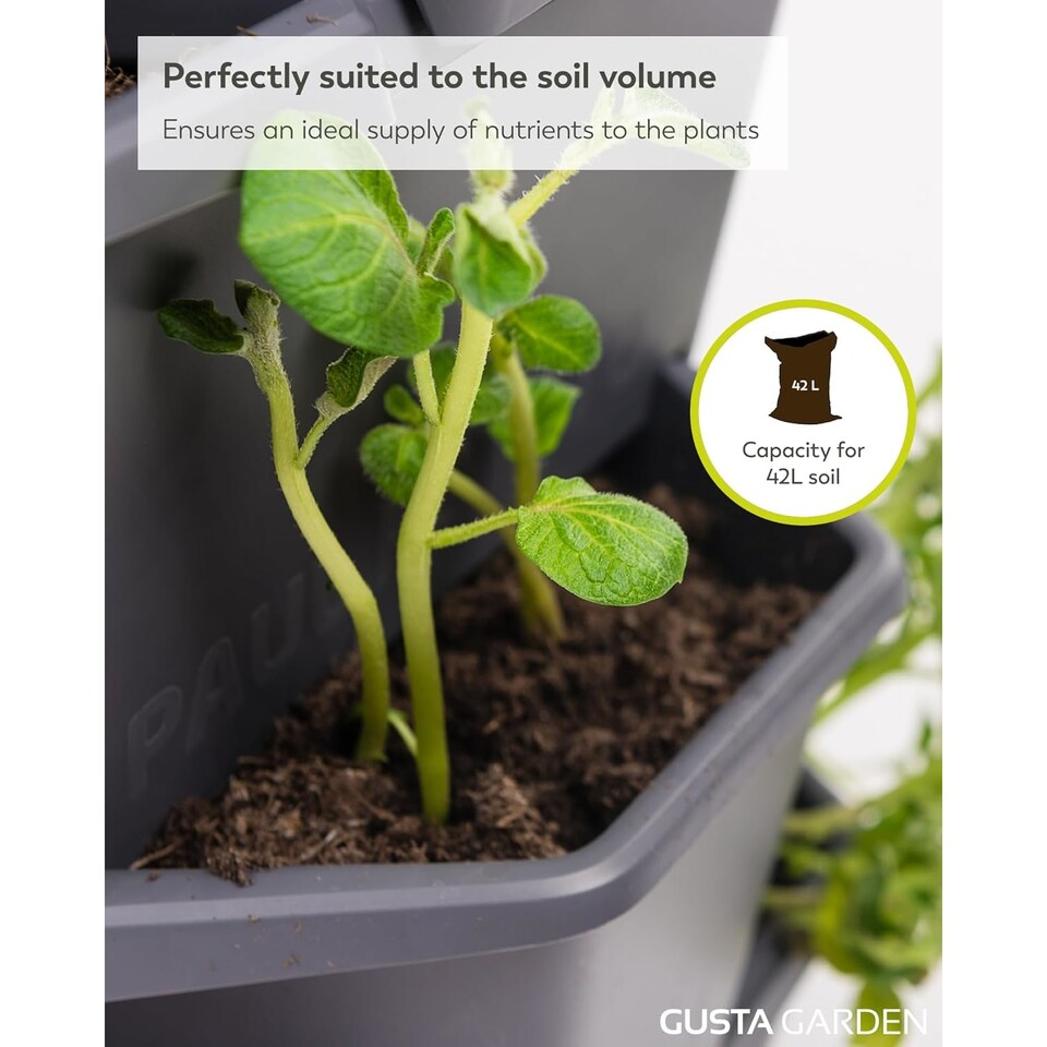 image 1 of GUSTA GARDEN Paul Potato Potato Tower 3-Tier blue - Raised Bed Potato Tower - Garden & Balcony - Pest protection - 0.2m² - 42L Soil Capacity
