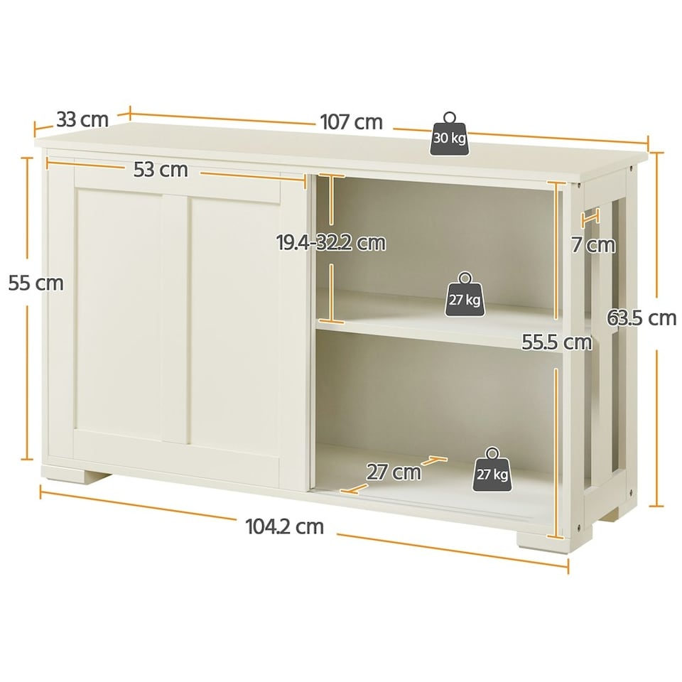 image 1 of Yaheetech Multipurpose Home Cupboard with Sliding Door