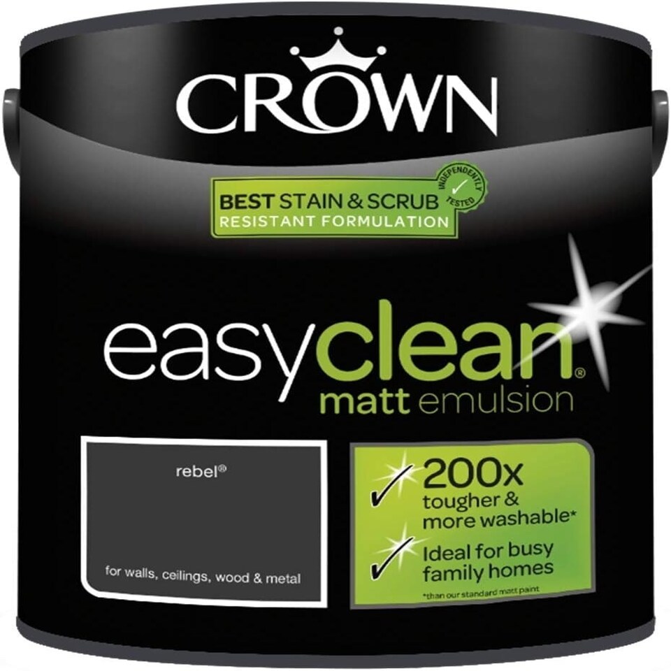 image 1 of Crown Easyclean Matt Emulsion 2.5L Rebel