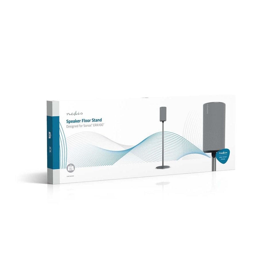 image 1 of Nedis Speaker Stand Mount for Sonos Era 100, Fixed Height, Max. Capacity 3kg (Single Stand) - Black