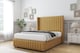 image 2 of Sloomy Marlborough Mustard Plush Divan Bed With Mattress No Drawers With 54" Wingback Headboard & 12" Matching Footboard 5' King | Gold | Mustard | King | 1
