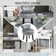 image 5 of HOMCOM Dressing Table Stool Vanity Seat w/ Rubber Wood Legs Bedroom - Grey