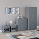 image 4 of Vida Designs Riano 4 Piece Bedroom Set (1 Drawer Bedside Chest, 5 Drawer Chest, 2 Door 2 Drawer Wardrobe), Grey (5)