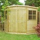 image 1 of Pressure Treated Corner Shed Shiplap Garden Shed Approx 8 x 8 Feet Brown