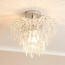 ValueLights Emma Acrylic Waterfall Jewel Droplet Pendant Ceiling Light and LED Bulb