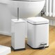 image 5 of Harbour Housewares 2x Toilet Brushes & Holder - White - Square Stainless Steel Non Slip Rust Resistant Toilet Cleaning Brush | White | White | One Size | 2