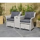 image 2 of 2 Seater Putty Grey Rattan Weave Garden Companion Set
