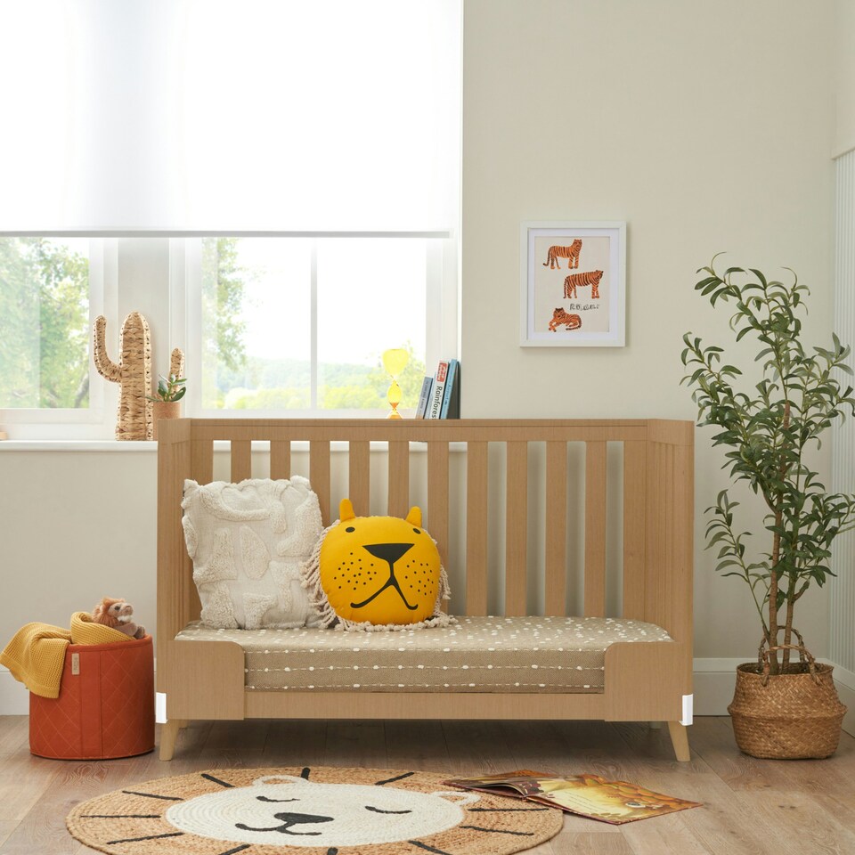 image 1 of Tutti Bambini Hygge Mini Cot Bed - White/Light Oak