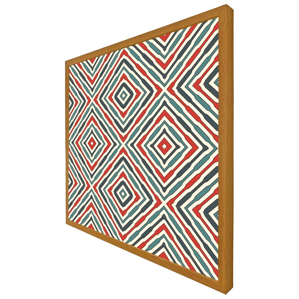 image 1 of Repeated squares and rhombuses ornamental abstract tribal motif (Picture Frame) Black | XL