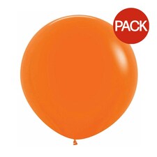 Kalisan Standard Latex Plain Balloons (Pack of 2) - Orange - One Size